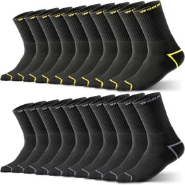 HELDENWERK 10 Pairs of Men's Premium Work Socks, Reinforced Work Socks Made of Breathable Cotton, Robust Work Socks with Comfort Waistband, 10 Pairs | (6 Pairs Black, 4 Pairs Black/Grey), 39 - 42