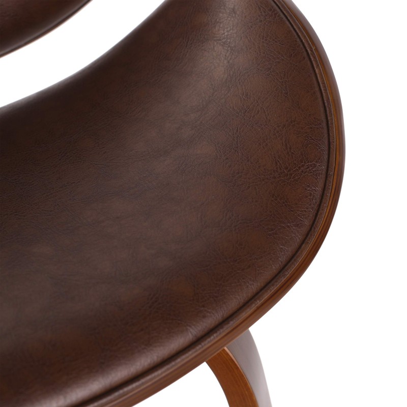 Christopher Knight Home Jakin Upholstered Swivel Barstool - Dark Brown/Walnut