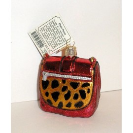 Old World Christmas RED CHAIN PURSE - OLD WORLD CHRISTMAS - BLOWN GLASS ORNAMENT NEW W/TAG 32215