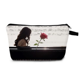 MoCaliduccious Musical Notes Cosmetic Bag for Women Mini Toiletry Bag with Zipper Birthday Gift for Friend
