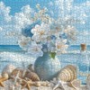 PICKFORU Beach Puzzles for Adults 1000 Pieces, Summer Ocean Flower
