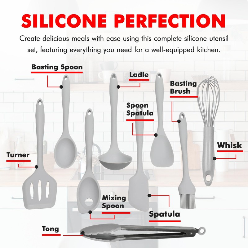 Chef Craft - Premium Silicone Kitchen Tools and Utensils Set,