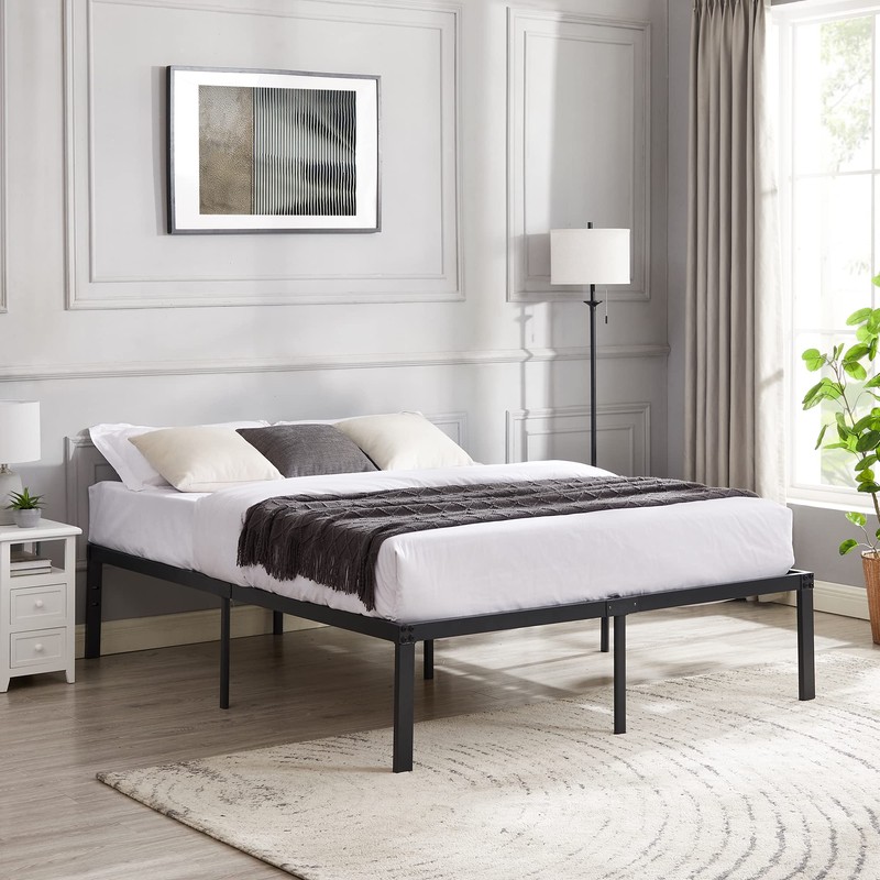 VECELO 16" Queen Size Tall Metal Platform Bed Frame,Heavy Duty