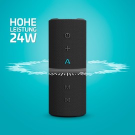 Lamax Sounder2 Play Bluetooth speaker, 24 hours of listening pleasure, excellent 24 W power, visual effects, Bluetooth 5.3, IP67 water resistance, microphone for calls