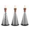 Hemoton 9 Inch Wood Handle Stainless Steel Cone Cheese Grater