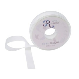 SR SUPER RIBBONS®™ Quality Reels Grosgrain Ribbon, 3mm 6mm 10mm 15mm 25mm & 40mm 20/50 Metre on Hard Plastic Reels (Off White, 6mm x 20m)