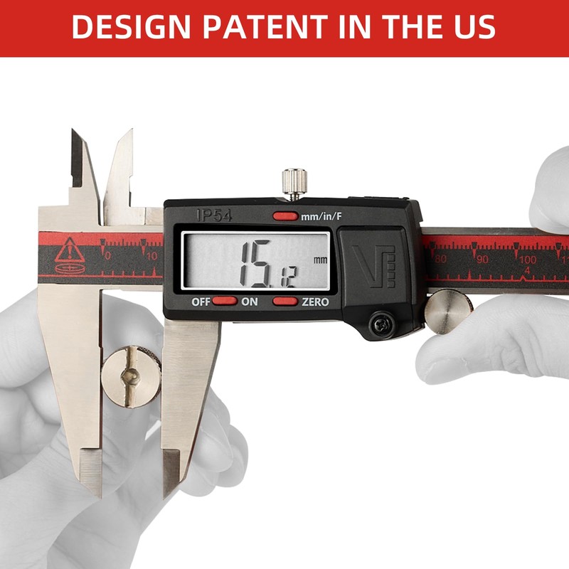 VINCA IP54 Grade Digital Caliper, DCLA-0805 8 Inch/200mm, Inch/Millimeter/Fractions Conversion,