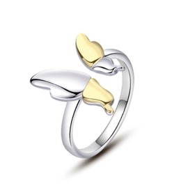 Bellitia Jewelry 925 Sterling Silver Butterfly Rings Adjustable Rings for Women Ladies Girls Jewellery Women's Ring Set Gift, Sterling Silver
