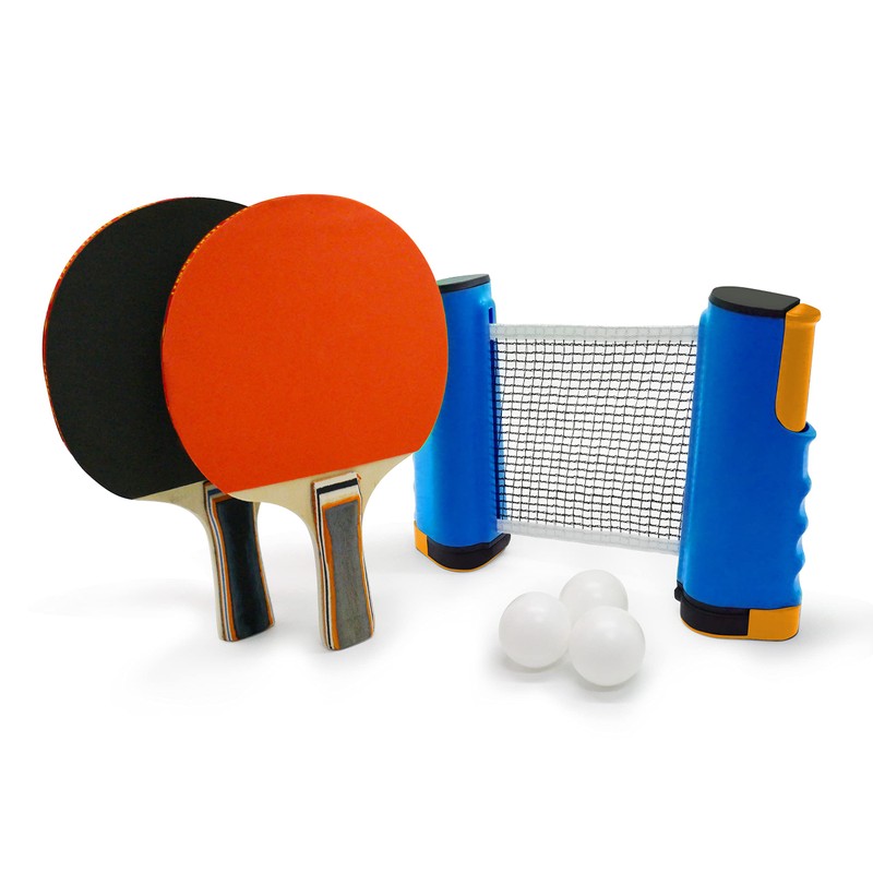 TaktZeit Ping Pong Set with Retractable Net, 2 Ping Pong
