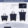 Rolling Duffel Bag with Detachable Wheels & Handle,Expandable Foldable Travel