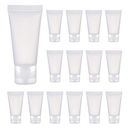 UPSTORE 20PCS Emply Plastic Cosmetic Soft Tube Vial Bottles with Flip Cover Makeup Travel Sample Packing Storage Holder Container for Toothpaste Shampoo Facial Cleanser Body Lotion (20ml/0.7oz)