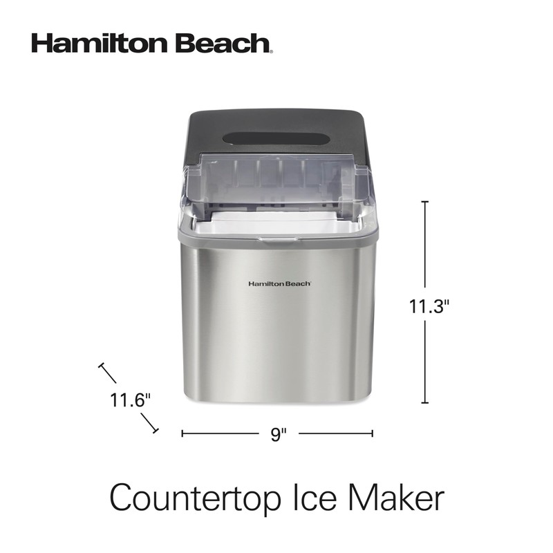 Hamilton Beach Bullet Countertop Ice Maker Machine, Makes 26 Lbs/Day,