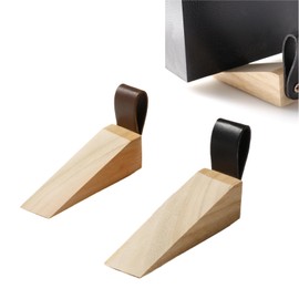 2 Pack Wood Wedge Door Stopper Solid Wooden Non-Slip Door Wedge Sturdy and Durable Door Stop Fit for Door Bottom Seam (0.2" - 1.18") Doorstops for Home and Office