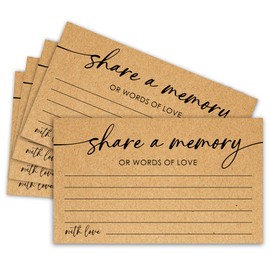 vuxhg Share a Memory Card, 30 Pcs Celebration Of Life Decorations - Minimalist Brown Memory Cards For Funeral,Graduation, Birthdays, Wedding, Bridal Shower Party Favors Decorations（4 x 6In - A01