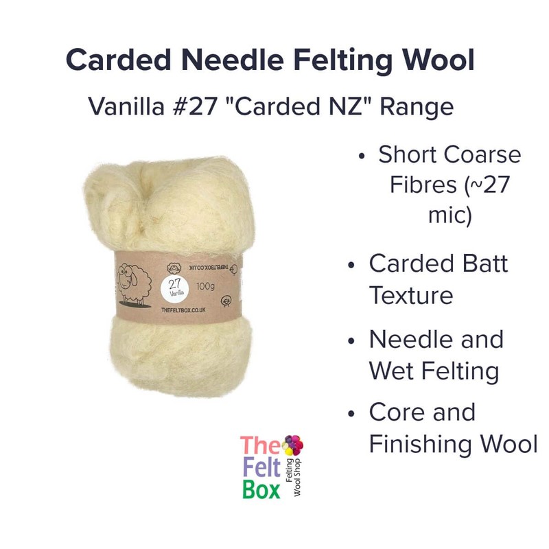 The Felt Box Needle Felting Wool – Vanilla Shade #27
