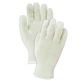 MAGID KnitMaster T1932 Seamless 7 Gauge Cotton/Polyester Knit Gloves, 12 Pairs, Size 9/L, Natural