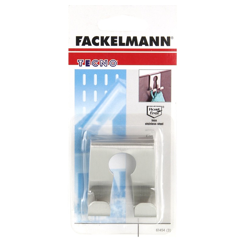 Fackelmann Door/Cupboard Hook 2x2in of Stainless Steel
