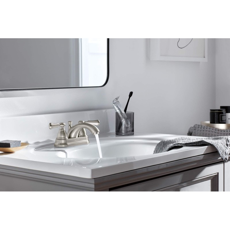 Peerless P2465LF-BN Elmhurst Two-Handle Bath Faucet Centerset, Brushed Nickel