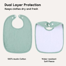 Yoofoss 10 Pack Muslin Baby Bibs for Drooling and Teething, Cotton Bandana Drool Bibs for Baby Girl Boy Unisex 0-36 Months