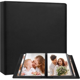 10x8 Photo Album 152 Pockets Hold 10x8 Photos, Photo Album 10x8, Large Capacity Leather Cover Family Wedding Baby Photo Album for 10x8 Pictures, 10x8 Photo Album Book with Black Inner Pages (Black)