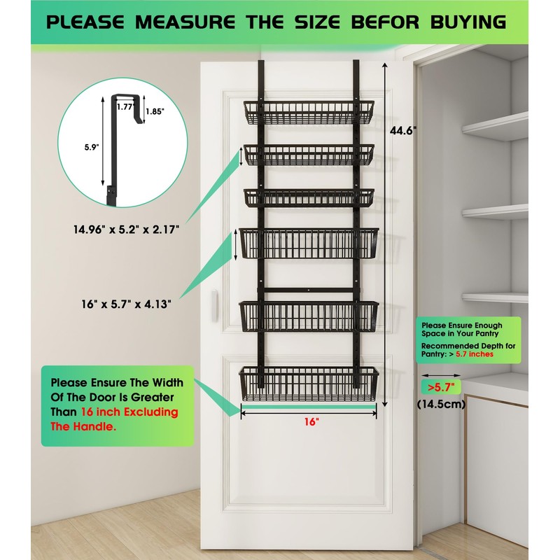 Mefirt Over The Door Pantry Organizer, Pantry Organization and Storage,