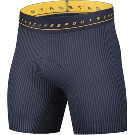 Souke Sports Bike Shorts for Men 4D Padded Men's Cycling Underwear Biking Bicycle MTB Liner Undershorts with Anti-Slip Leg Grips Darkgrey