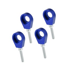 REPAIROCK 4pcs 15mm Dia Hole Blue Silver Tone Metal Universal Chain Axle Adjuster Tensioner for Motorcycle Auto Replacement Parts