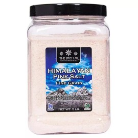 The Spice Lab   5 LB FINE Pink Crystal Himalayan Pink Salt Fine Grain Natural