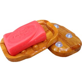 Wooden Soap Dish with Drainage – Natural Wood Soap Holder for Bathroom & Kitchen Sink, Anti-Slip, Easy to Clean, (2 Pack)