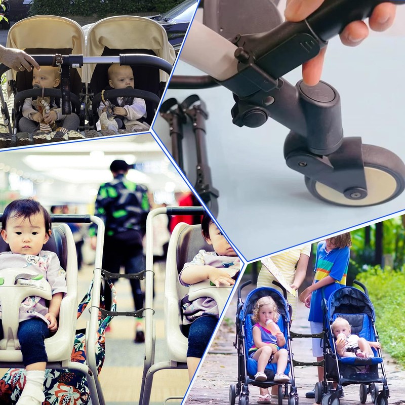 Pack of 3 Twin Pushchair Connectors, Double Pram Connectors Made