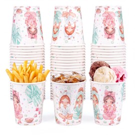 100 Pack 9 oz Spa Party Pink Cups for Girl Women Spa Party Supplies