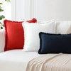 OTOSTAR Set of 2 Linen Fringe Decorative Throw Pillow Covers