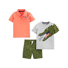 Simple Joys by Carter's Boys' Toddler 3-Piece Playwear Set, Alligator/Elephant, 2T