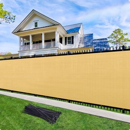Cisvio 6' x 15' Sand Privacy Fence Screen 90% Slockage Heavy Duty Fencing Cover with Grommets Mesh Shade Net for Outdoor Wall Yard Backyard Patio Porch Pool (We Make Custom Size)