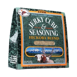 Hi Mountain Jerky Seasoning and Cure Kit | HICKORY BLEND | Beef Jerky Seasoning | Perfect for Beef, Venison, Elk, & Deer | Seasons up to 15 lbs. of Meat (1 Box)