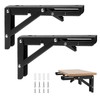 Folding Shelf Brackets,2 PCS Collapsible Shelf Brackets Triangle Shelf Brackets