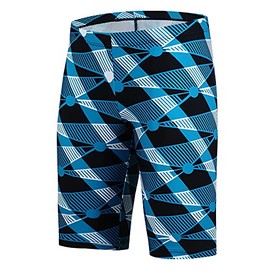 Xioker Boy Swim Jammers for Training,Swim Shorts for Boy Dry Quick Youth Boys Jammer Swimwear(Blue Printed,S)