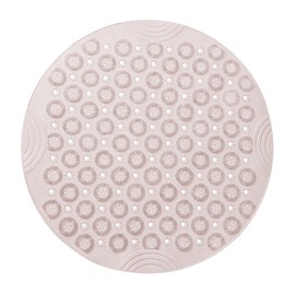 YSHIGUING Non Slip Shower Mat,Circle Shower Mat Non Slip Anti Mold 30 * 30cm Bathtub Mat with Suctions Cups and Drain Hole, TPE Bathroom Bathtub Mat for Elderly Bathroom,Machine Washable (White)