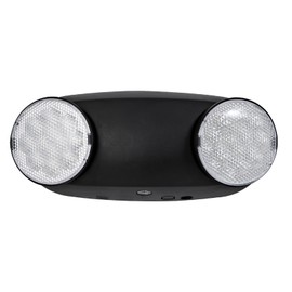 TANLUX Black Emergency Lights with Battery Backup, Two Head Adjustable Commercial Emergency Light, UL Listed, AC 120/277V, Hardwired Emergency Exit Light Fixtures for Business - 1 Pack