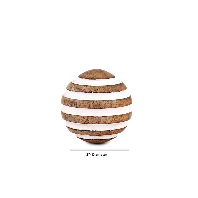 Indus Lifespace Decorative Balls Mango Wood for Centerpiece or Individual