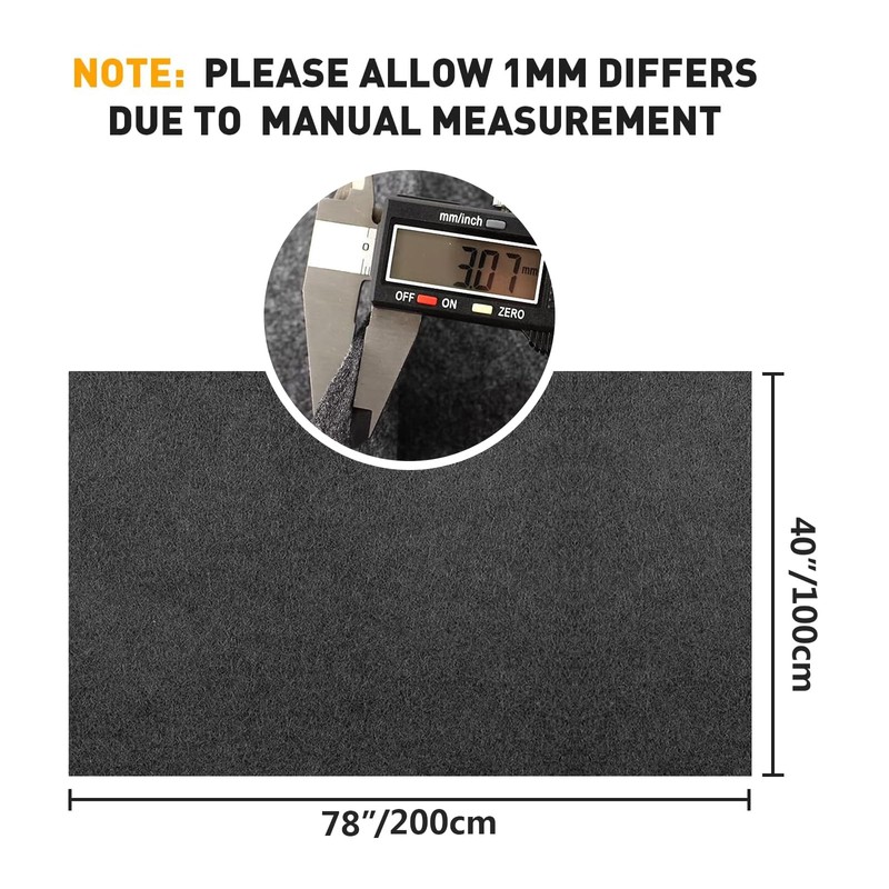 Halero 78"x40" Grey Underfelt Carpet for Speaker, Sub Box Carpet,