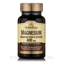 Windmill Natural Vitamins Magnesium Oxide and Carbonate Tablets 400mg 100 Count
