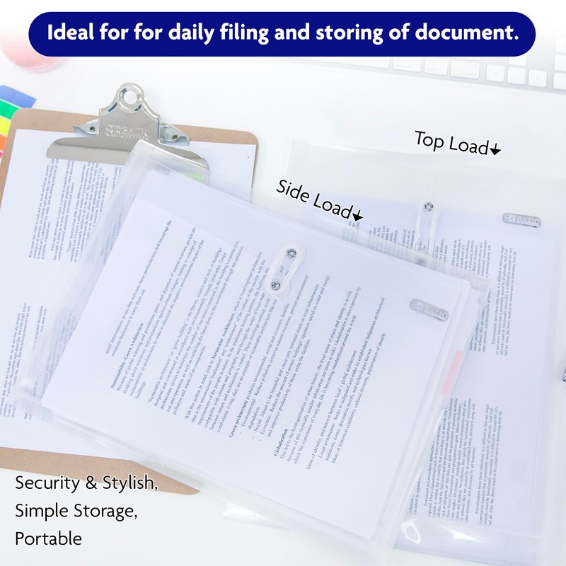 BAZIC Products Plastic Envelopes with String Closure, Clear Poly Envelopes