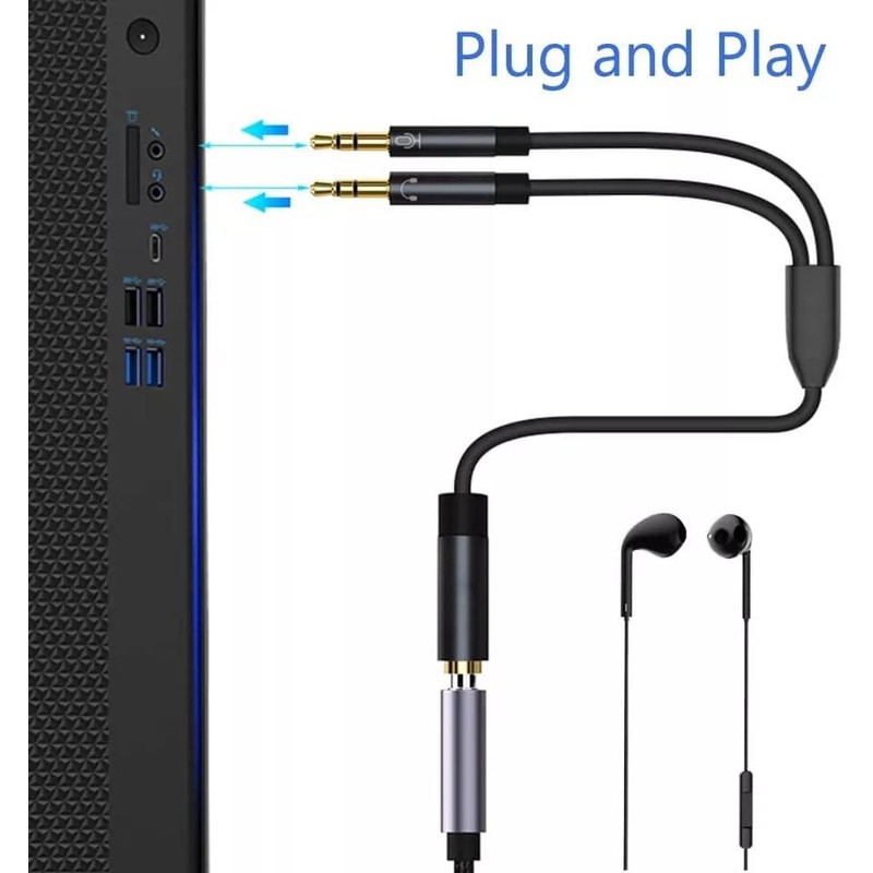 OOYES 2 in 1 Headphone Mic Splitters Cable,3.5mm Jack Audio