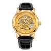 FORSINING Mens Automatic Mechanical Dodecagon Skeleton Roman Numerals Genuine Leather