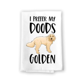 Honey Dew Gifts, I Prefer My Doods Golden, 27 inch by 27 inch, Funny Dog Towel, Gifts for Goldendoodle Lovers, Doodle Dog mom Gifts, Doodle Mom, Doodle Dad, Fur Parent, 10474