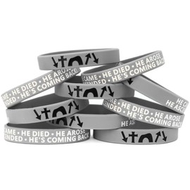 SayitBands Ten (10) Youth He Came Died Arose Ascended Coming Back Wristband Bracelets
