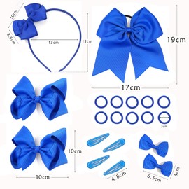 Hanaoops 20 Pcs Girls School Hair Accessories Kit Bow Headband Hair Clips Ponytail Holder Bow Hair Barrettes Hair Accessories for Girl Kids Birthday Festivals Gift