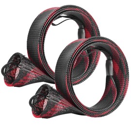 SF Standard Casting Fishing Rod Sock Fishing Rod Sleeve Rod Cover Braided Mesh Rod Protector Pole Gloves Fishing Tools Black-Red-2PCS Fit Casting Rod 6-1/2FT to 7-1/2FT