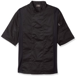 Chef Code Men's Chef Coat with Side Vents, Charcoal, X-Large